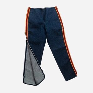 CALVINKLEIN205W39NYC ~ CK Blue Jeans w/Orange Stripes and Bold White Side Zipper